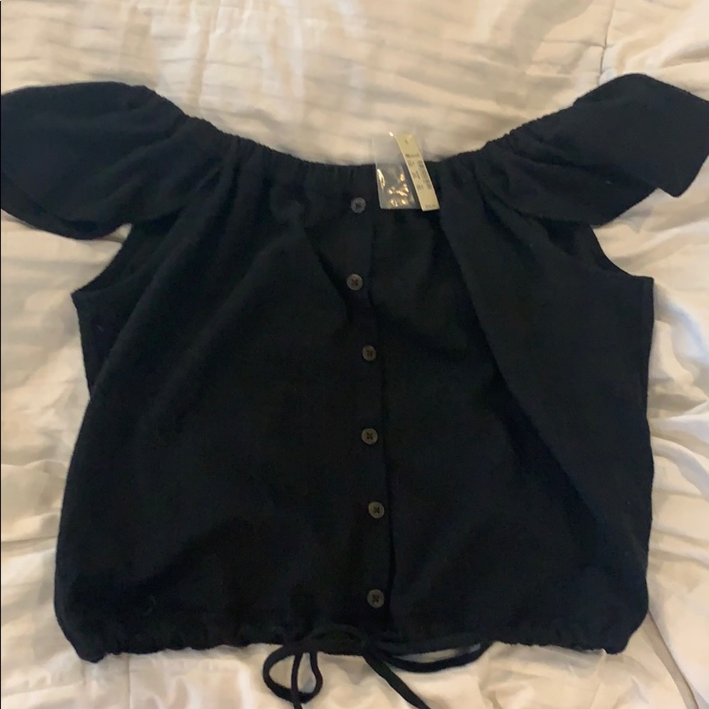 Madewell off the shoulder black top